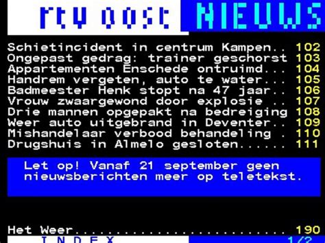 RTV Oost stopt met nieuwsberichten via teletekst.